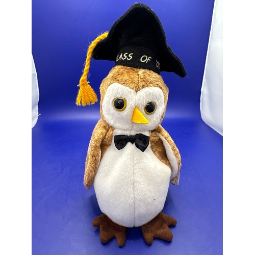 20 - 3 x Beanie babyâs Owls class off 98, 99, 2000 wise, wiser and wisest. All with attached tags