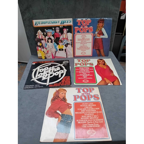 408 - 5 x top of the pops / eurovision vinyls as pictured