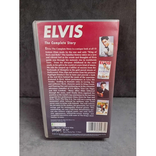 412 - 3 x Elvis collectibles    1 x Elvis the complete story VHS   1 x Elvis at the movies VHS    1 x Elvi... 