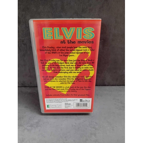 412 - 3 x Elvis collectibles    1 x Elvis the complete story VHS   1 x Elvis at the movies VHS    1 x Elvi... 