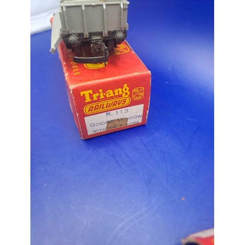 184 - Tri-ang railways 2 hand operated signal-home Tri-ang hornby open goods truck model number R.10 Tri-a... 