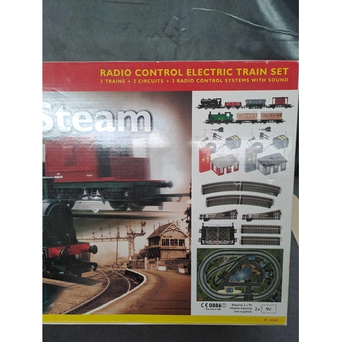 189 - Hornby radio control electric train set 00 gauge 2 trains plus 2 controls and 2 radio control system... 