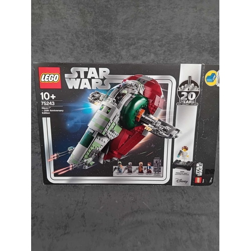 539 - Lego Star Wars Slave 20th Anniversary Edition 75243 pre built model with box and instruction manual ... 