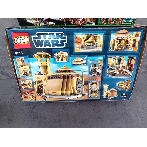 543 - Rare Lego Star Wars Jabbas Palace 9516 including Rancor Pit 75005 pre built models with boxes and in... 