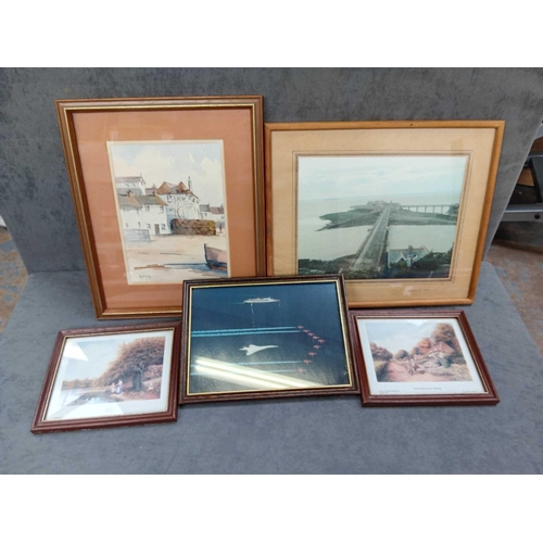 974 - 5 x framed pictures1 x Concorde and Red Arrows1 x Birneck pier October 20061 x New acquaintance by B... 