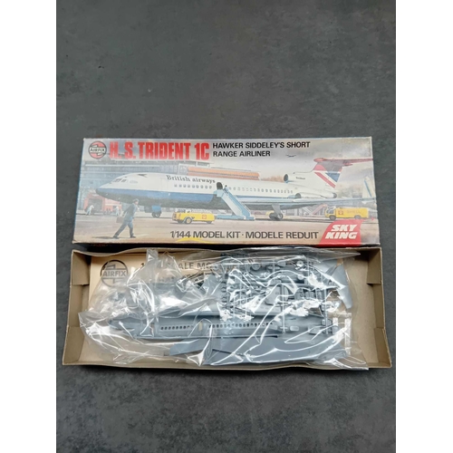 551 - Lot of 3 Airfix planes 1x Sud Caravelle 1x H.S.Trident 1C 1x Boeing 727 1/144 scale All new in box