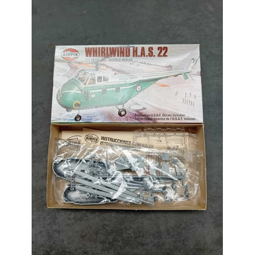 552 - 2x Airfix helicopter models 1x Westland Navy Lynx 1x Whirlwind H.S.A. 22 1/72 scale Both new in box