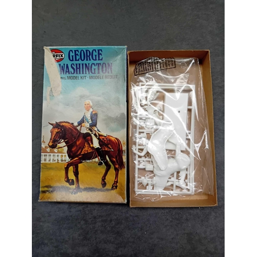 556 - 2x Airfix model figures  1x Henry VIII 1/12 scale model new in box 1x George Washington 54mm model k... 