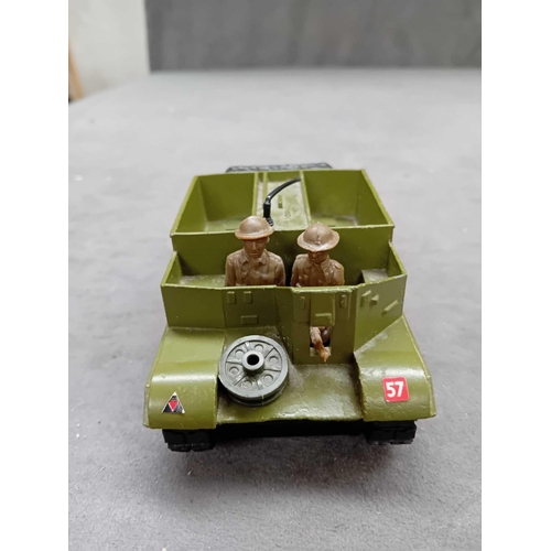 576 - 3x Dinky toys Die-cast models 1 Tank 1 Bren gun carrier and 1 US Jeep