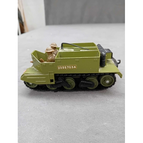 576 - 3x Dinky toys Die-cast models 1 Tank 1 Bren gun carrier and 1 US Jeep