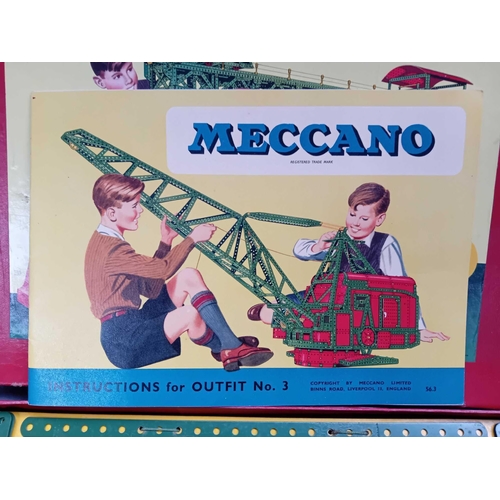 645 - 1950s Meccano set 3 in original box with pieces still tied in pack