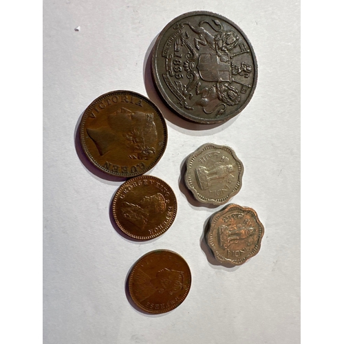 666 - 6 x old India coins in great condition.