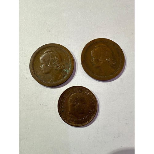 667 - 3 x old Portuguese coins. 1899 5 Reis, 1924 and 1926 20 Centavos