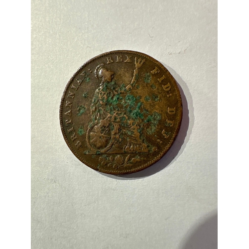 668 - Rare 1827 king George half penny used condition