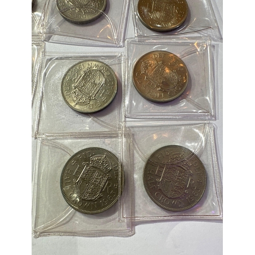 669 - 10 x 1963 UNC Half Crown in plastic wallets.