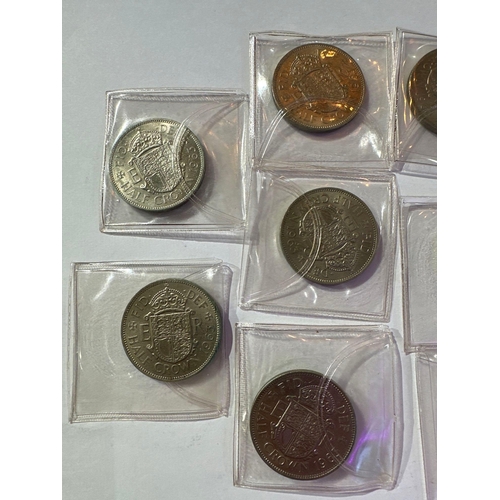 669 - 10 x 1963 UNC Half Crown in plastic wallets.