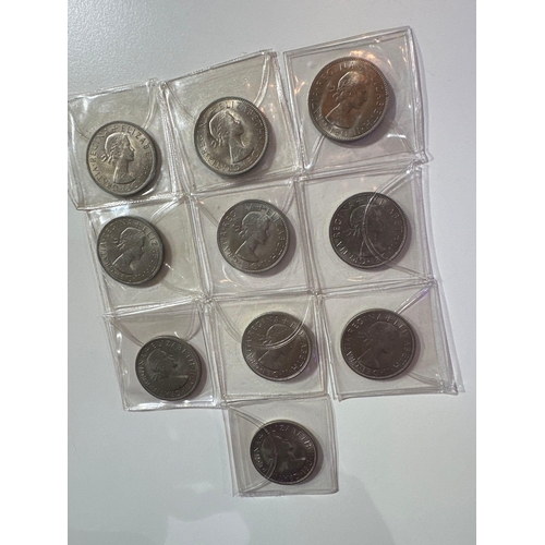 673 - 10 x 1967 UNC Half Crown in plastic wallets.