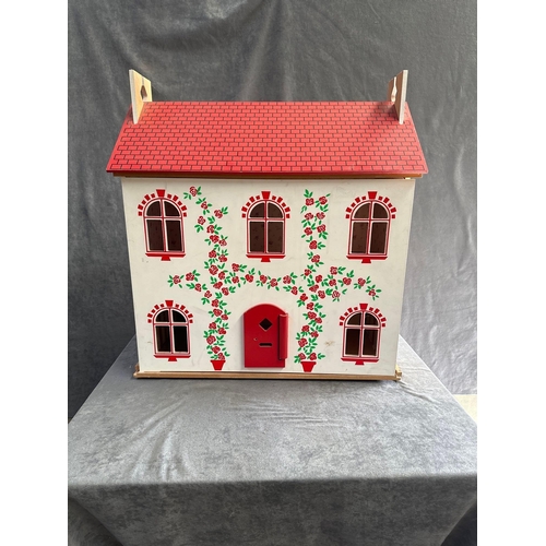 54 - Large Wooden dolls house 60 cm length  65 cm height 32 cm depth