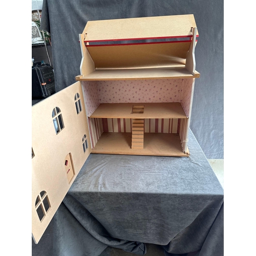 54 - Large Wooden dolls house 60 cm length  65 cm height 32 cm depth