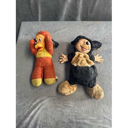 56 - Vintage Mickey Mouse and goofy soft toy