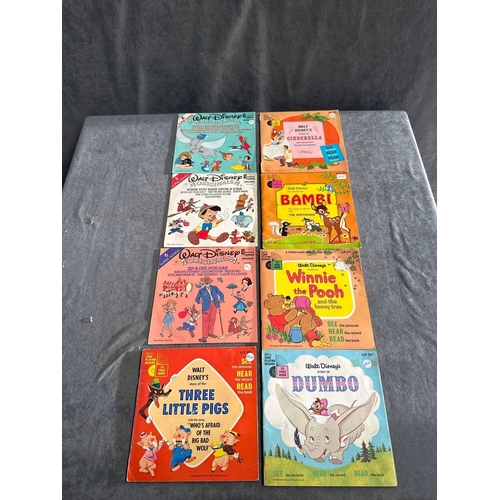 58 - A selection of 8 Walt Disney records with story books