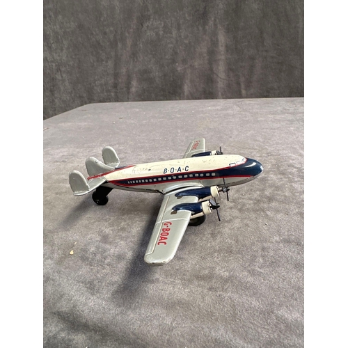 70 - Tin Toy BOAC plane with working propellers