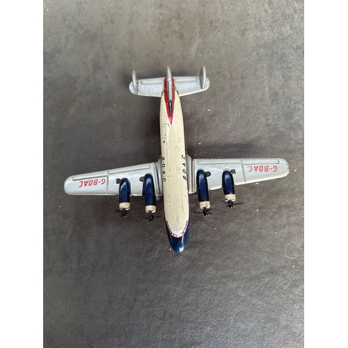 70 - Tin Toy BOAC plane with working propellers