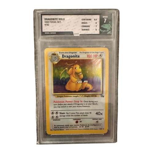 8 - Pokemon Graded Dragonite Holo 1999 Fossil Set 4/62. Centering 9.5 Edges 6.0 Corners 7.0 Surfaces 6.0... 