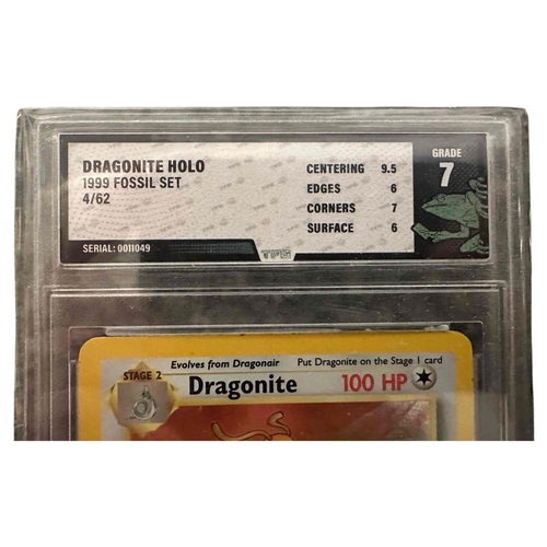 8 - Pokemon Graded Dragonite Holo 1999 Fossil Set 4/62. Centering 9.5 Edges 6.0 Corners 7.0 Surfaces 6.0... 