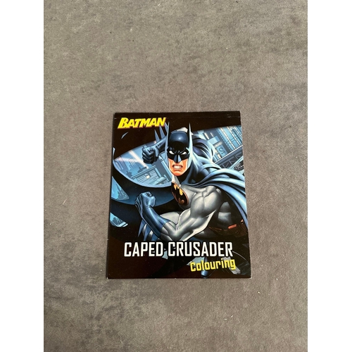 74 - Selection of Batman items 1 small tin 1 large tin 1 book 1 colouring book unused and 1 model kit