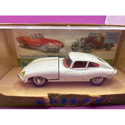 252 - Elieor Hobbycar S.A Jaguar Type E Coop, 1965, In White With Red Interior #1153