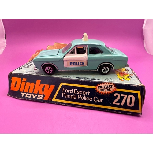 282 - Dinky Toys Ford Escprt Panda Police Car #270 (Bubble Packaging Damaged)