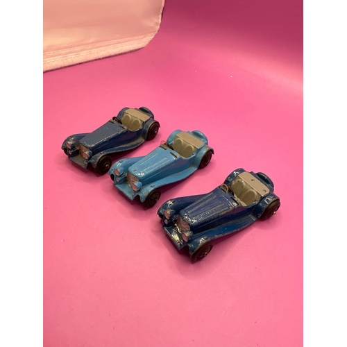 293 - 3 X Dinky Toys Jaguar Unboxed Diecasts 2 In Blue And 1 Pale Blue.