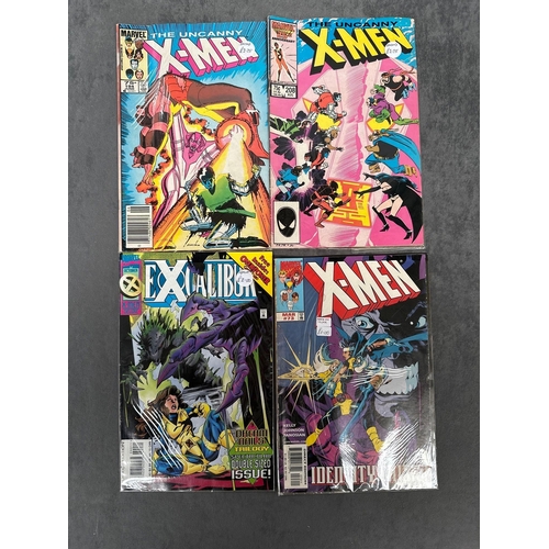 93 - 4 x Marvel Comics Xmen and Excalibur. 2 issues of the uncanny Xmen and Xmen identity crisis.