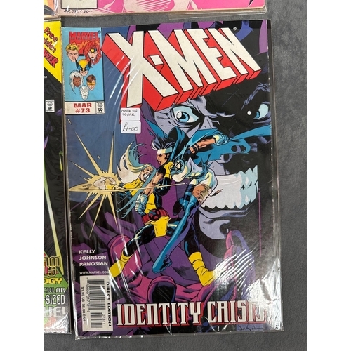 93 - 4 x Marvel Comics Xmen and Excalibur. 2 issues of the uncanny Xmen and Xmen identity crisis.