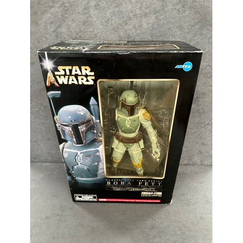 338 - Rare Kotobukiya Art FX Star Wars Series Snap Fit Boba Fett Pre Painted Model Kit 1/7 Scale In Sealed... 