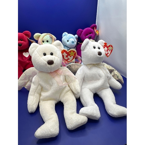 6 x TY Beanie Baby Bears with tags Valentina 1998 millennium 1999