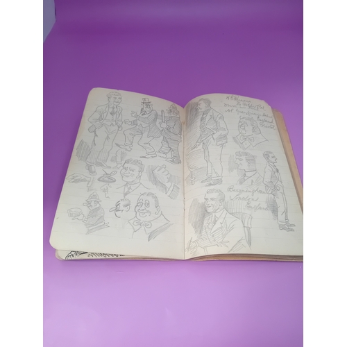 1930s Notebook with some very interesting Sketches as pictured