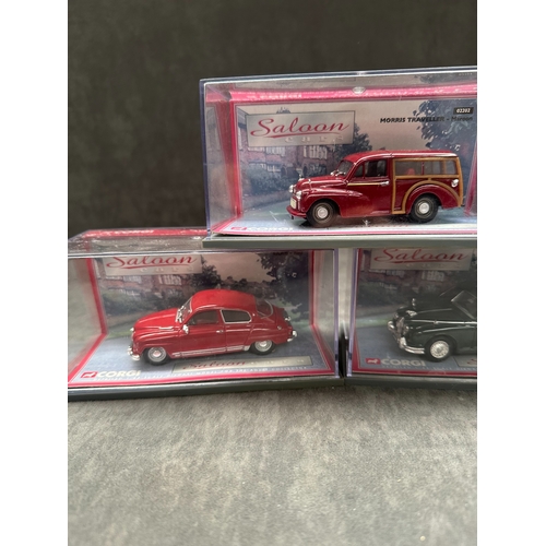 43 - 5 x Corgi Saloon cars this lot includes 01302 Lotus Cortina (RARE) 01402 Ford Popular, 01804 Jaguar ... 
