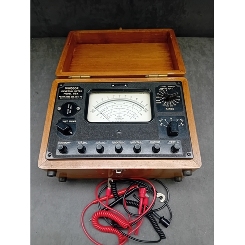 33 - A vintage Windsor Universal Meter, Model 88A, presented in a hinged, lacquered wooden carrying case ... 