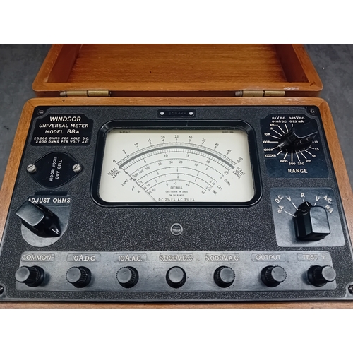 33 - A vintage Windsor Universal Meter, Model 88A, presented in a hinged, lacquered wooden carrying case ... 