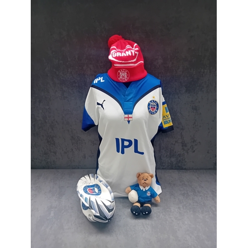 56 - Mixed Lot of Bath Rugby items. Includes Player Worn Shirt (Barkley Number 12) Signed Rugby Ball (3 s... 
