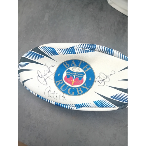 56 - Mixed Lot of Bath Rugby items. Includes Player Worn Shirt (Barkley Number 12) Signed Rugby Ball (3 s... 