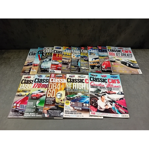 65 - A collection of 76 issues of 'CLASSIC CARS' automotive enthusiast magazines. The magazines feature g... 