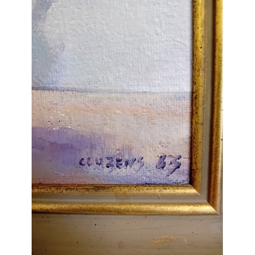 156 - An oil painting signed 'COUZENS '83' in the lower right corner, depicting a still life. The artwork,... 