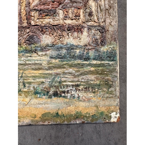 186 - Tuscan Rooftops (Impressionist Village Scene) 

  Artist: Unknown (illegibly signed) 
 

  Medium: H... 