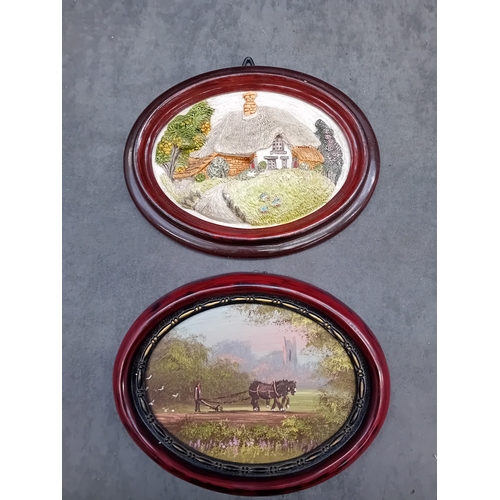 193 - Lot of 2 Wall Plaques 1 is an original oil painting by the artist James Downie as pictured&nbsp;