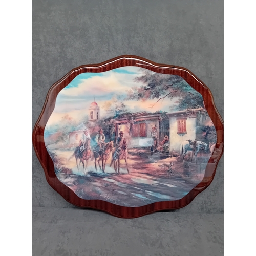 207 - Solid Wooden Western themed print as pictured