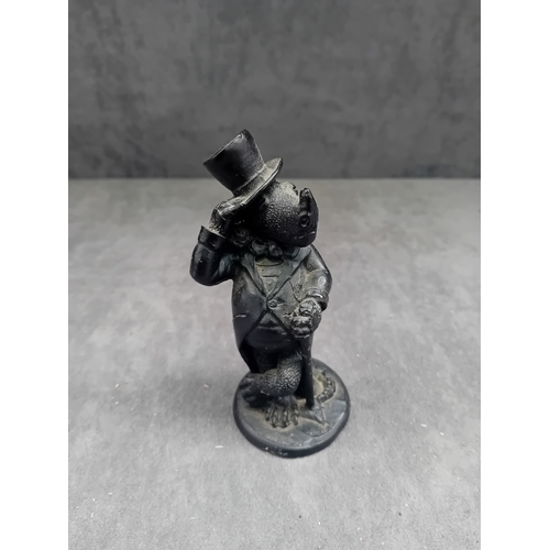 219 - A figurine by 'Crafty with Coal', crafted from Welsh coal. The piece depicts an anthropomorphic pig ... 