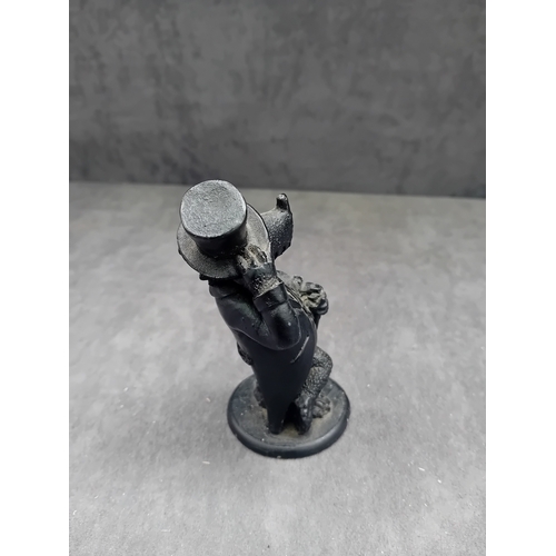 219 - A figurine by 'Crafty with Coal', crafted from Welsh coal. The piece depicts an anthropomorphic pig ... 